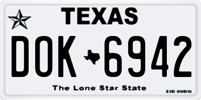 TX license plate DOK6942