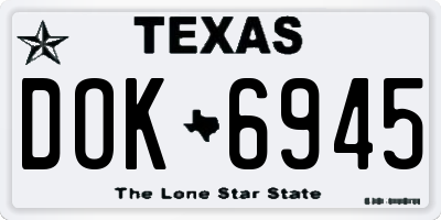 TX license plate DOK6945
