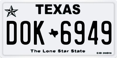 TX license plate DOK6949