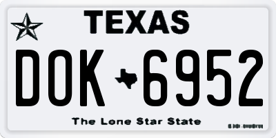 TX license plate DOK6952