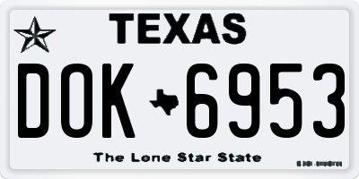 TX license plate DOK6953