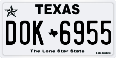 TX license plate DOK6955