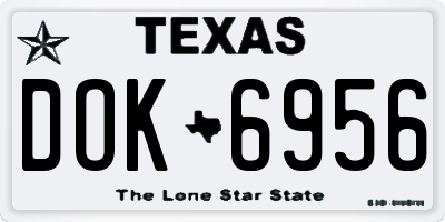 TX license plate DOK6956
