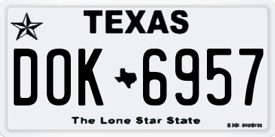 TX license plate DOK6957