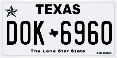 TX license plate DOK6960