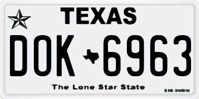 TX license plate DOK6963