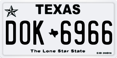 TX license plate DOK6966