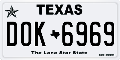 TX license plate DOK6969