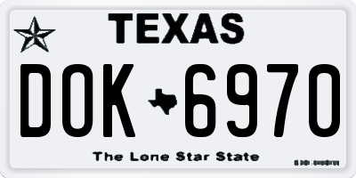 TX license plate DOK6970