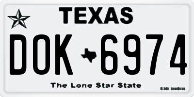 TX license plate DOK6974