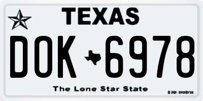 TX license plate DOK6978