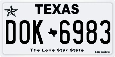 TX license plate DOK6983