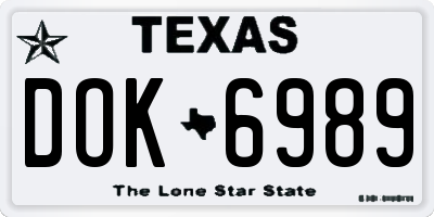TX license plate DOK6989