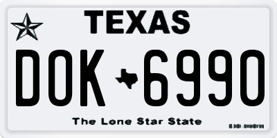 TX license plate DOK6990