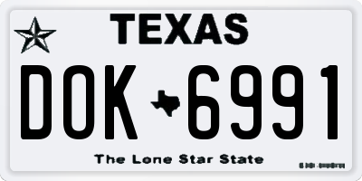 TX license plate DOK6991