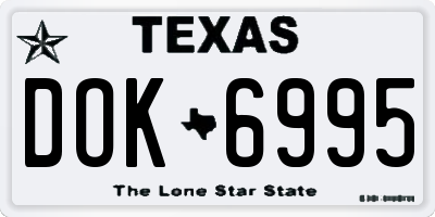 TX license plate DOK6995