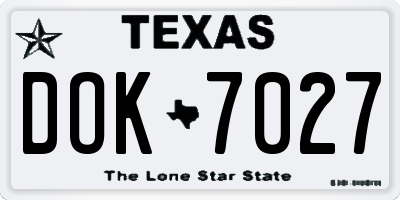 TX license plate DOK7027