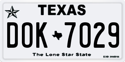 TX license plate DOK7029