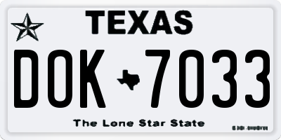 TX license plate DOK7033