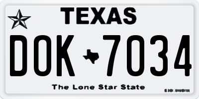 TX license plate DOK7034