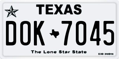 TX license plate DOK7045