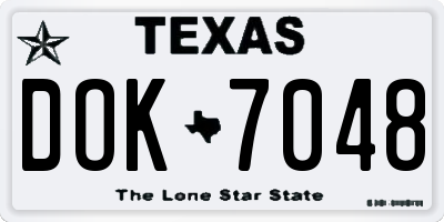 TX license plate DOK7048