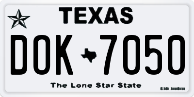 TX license plate DOK7050