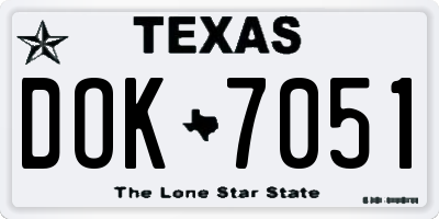 TX license plate DOK7051