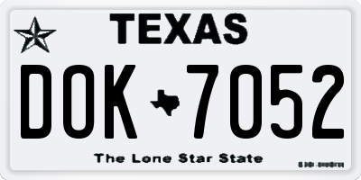 TX license plate DOK7052