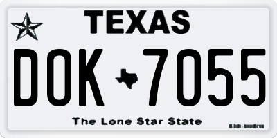 TX license plate DOK7055