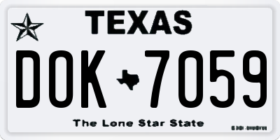 TX license plate DOK7059