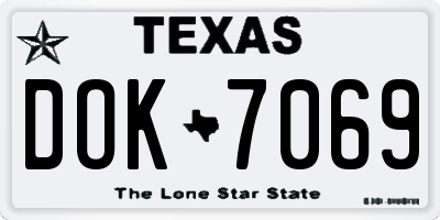 TX license plate DOK7069