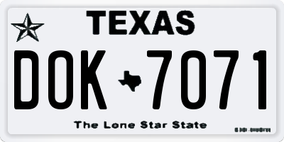 TX license plate DOK7071