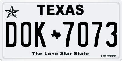 TX license plate DOK7073