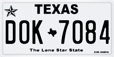 TX license plate DOK7084