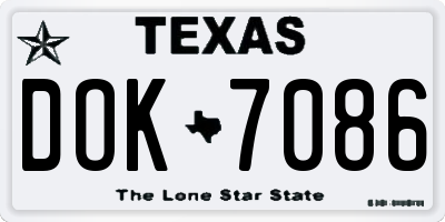 TX license plate DOK7086