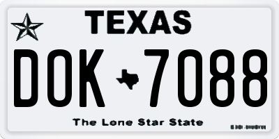 TX license plate DOK7088