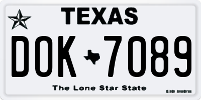 TX license plate DOK7089