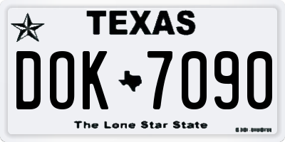 TX license plate DOK7090