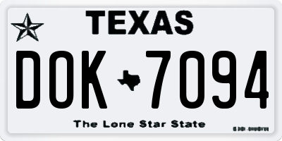 TX license plate DOK7094