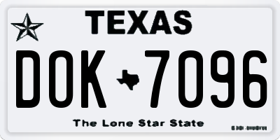 TX license plate DOK7096