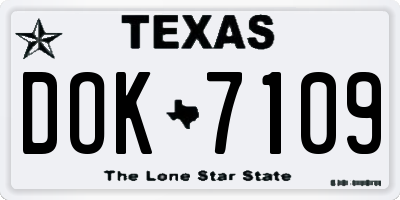 TX license plate DOK7109