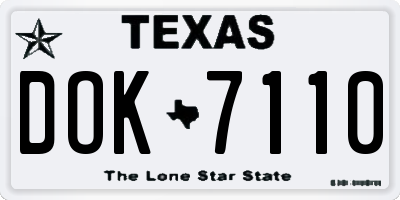 TX license plate DOK7110