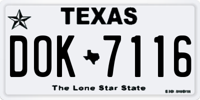 TX license plate DOK7116