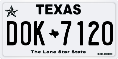 TX license plate DOK7120