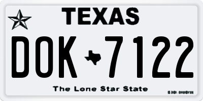 TX license plate DOK7122