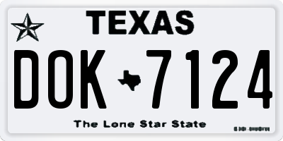 TX license plate DOK7124
