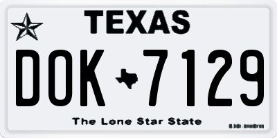 TX license plate DOK7129