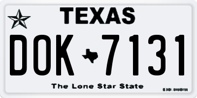 TX license plate DOK7131