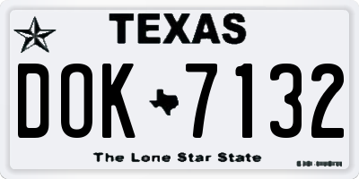 TX license plate DOK7132
